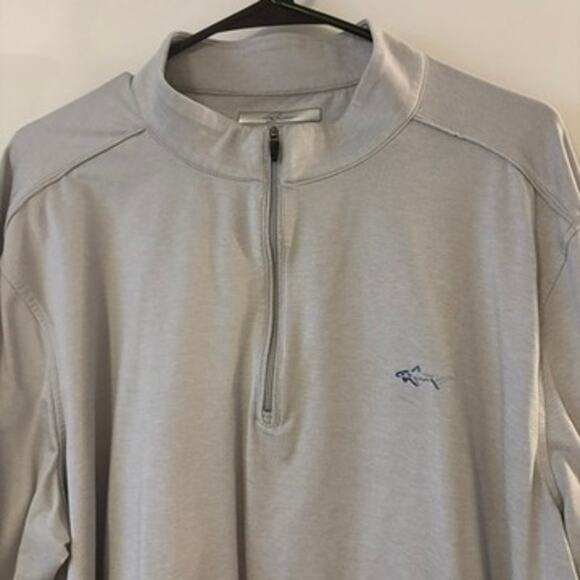 Greg Norman XL Long Sleeve Golf Shirt Gray Quarter Zip Performance Pullover - Picture 2 of 7